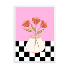 Load image into Gallery viewer, Floral Checkered Pink | Wall Art