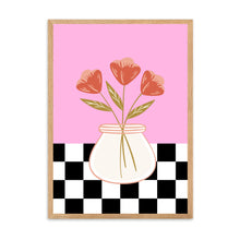 Load image into Gallery viewer, Floral Checkered Pink | Wall Art