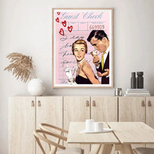Load image into Gallery viewer, Guest Check Love Couple Pink | Wall Art