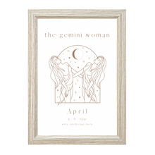 Load image into Gallery viewer, Personalised 'The Gemini Woman' Zodiac