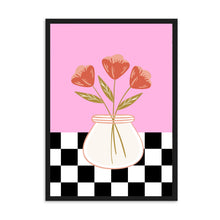 Load image into Gallery viewer, Floral Checkered Pink | Wall Art
