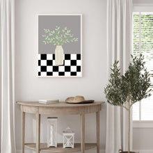 Load image into Gallery viewer, Floral Checkered Grey | Wall Art