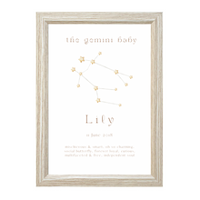 Load image into Gallery viewer, Personalised The Gemini Baby Constellation