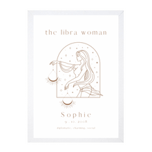 Load image into Gallery viewer, Personalised 'The Libra Woman' Zodiac