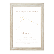 Load image into Gallery viewer, Personalised The Aquarius Baby Constellation