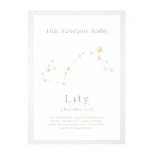 Load image into Gallery viewer, Personalised The Scorpio Baby Constellation
