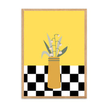 Load image into Gallery viewer, Floral Checkered Yellow | Wall Art
