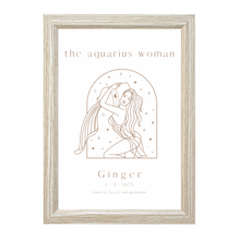 Load image into Gallery viewer, Personalised 'The Aquarius Woman' Zodiac