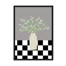 Load image into Gallery viewer, Floral Checkered Grey | Wall Art
