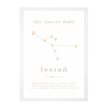 Load image into Gallery viewer, Personalised The Cancer Baby Constellation