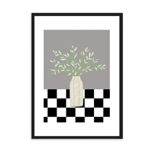 Load image into Gallery viewer, Floral Checkered Grey | Wall Art