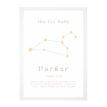 Load image into Gallery viewer, Personalised The Leo Baby Constellation