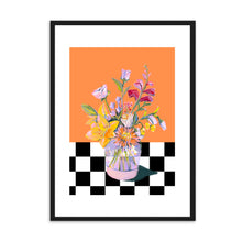 Load image into Gallery viewer, Floral Checkered Orange | Wall Art