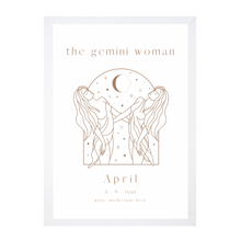 Load image into Gallery viewer, Personalised 'The Gemini Woman' Zodiac