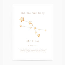 Load image into Gallery viewer, Personalised The Taurus Baby Constellation