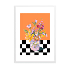 Load image into Gallery viewer, Floral Checkered Orange | Wall Art