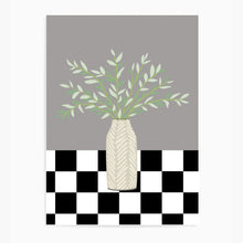 Load image into Gallery viewer, Floral Checkered Grey | Wall Art