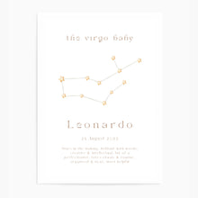 Load image into Gallery viewer, Personalised The Virgo Baby Constellation