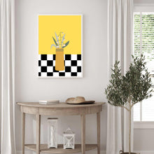 Load image into Gallery viewer, Floral Checkered Yellow | Wall Art