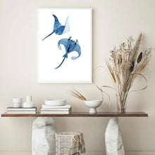 Load image into Gallery viewer, Stingrays Blue | Wall Art