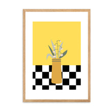 Load image into Gallery viewer, Floral Checkered Yellow | Wall Art