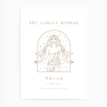 Load image into Gallery viewer, Personalised 'The Cancer Woman' Zodiac