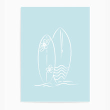 Load image into Gallery viewer, Surfboards Light Blue | Wall Art