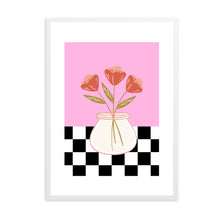 Load image into Gallery viewer, Floral Checkered Pink | Wall Art