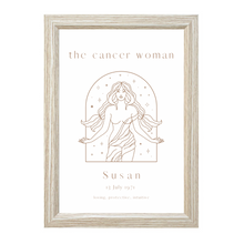 Load image into Gallery viewer, Personalised 'The Cancer Woman' Zodiac