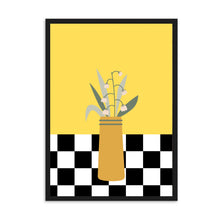 Load image into Gallery viewer, Floral Checkered Yellow | Wall Art