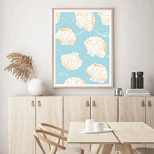Load image into Gallery viewer, Seashell Pattern Blue | Wall Art