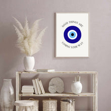 Load image into Gallery viewer, Evil Eye Good Things Are Coming Your Way Heart