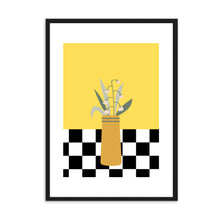 Load image into Gallery viewer, Floral Checkered Yellow | Wall Art
