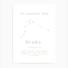 Load image into Gallery viewer, Personalised The Aquarius Baby Constellation