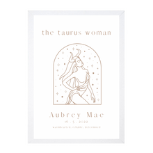 Load image into Gallery viewer, Personalised 'The Taurus Woman' Zodiac