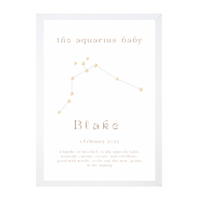 Load image into Gallery viewer, Personalised The Aquarius Baby Constellation