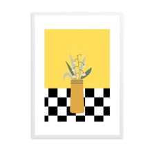 Load image into Gallery viewer, Floral Checkered Yellow | Wall Art