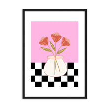 Load image into Gallery viewer, Floral Checkered Pink | Wall Art