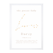 Load image into Gallery viewer, Personalised The Pisces Baby Constellation