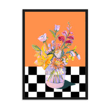 Load image into Gallery viewer, Floral Checkered Orange | Wall Art