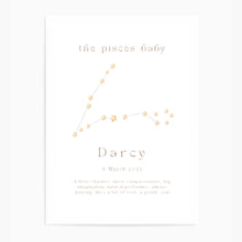 Load image into Gallery viewer, Personalised The Pisces Baby Constellation