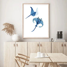 Load image into Gallery viewer, Stingrays Blue | Wall Art