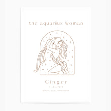 Load image into Gallery viewer, Personalised 'The Aquarius Woman' Zodiac