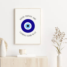 Load image into Gallery viewer, Evil Eye Good Things Are Coming Your Way Heart