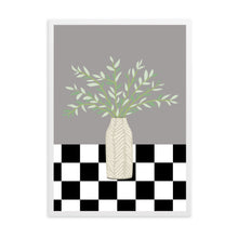 Load image into Gallery viewer, Floral Checkered Grey | Wall Art