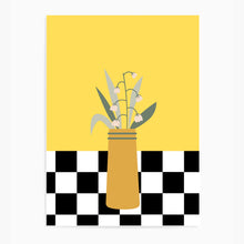 Load image into Gallery viewer, Floral Checkered Yellow | Wall Art