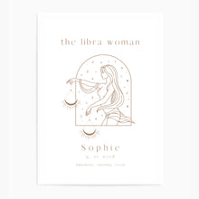 Load image into Gallery viewer, Personalised 'The Libra Woman' Zodiac