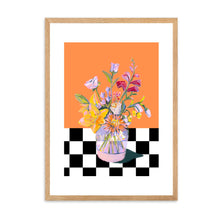 Load image into Gallery viewer, Floral Checkered Orange | Wall Art