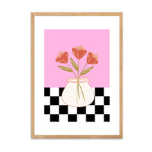 Load image into Gallery viewer, Floral Checkered Pink | Wall Art