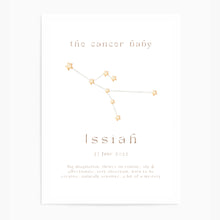 Load image into Gallery viewer, Personalised The Cancer Baby Constellation